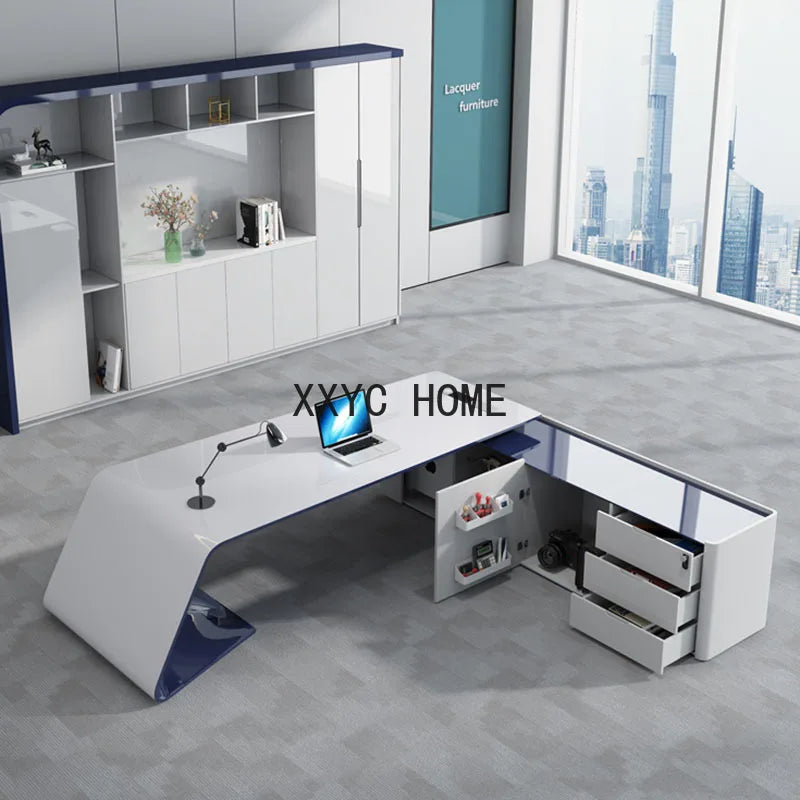 Organizers Gaming Painted Boss Desk Fashionable White Personalized Simple Modern Office Desks Writing  Furniture