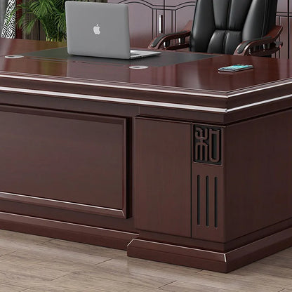 Wooden Retro Office Desk with Storage