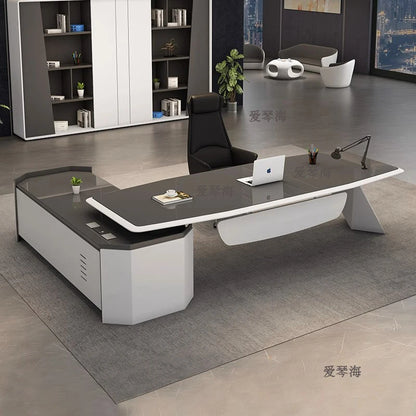 Modern Luxury Conference Desk, Computer Office Desk, Study Table with Storage