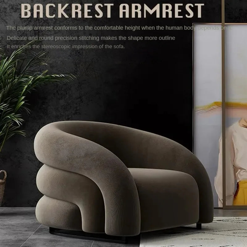 Light Luxury Single Sofa Chair Bedroom Balcony Lazy Sofa Small Living Room Nordic Single Chair Leisure Network Red Chair