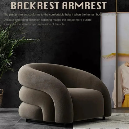 Light Luxury Single Sofa Chair Bedroom Balcony Lazy Sofa Small Living Room Nordic Single Chair Leisure Network Red Chair