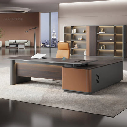 Modern Office Furniture Minimalist Office Boss Work Computer Desk Manager Table and Chair Combination Executive Boss Desks