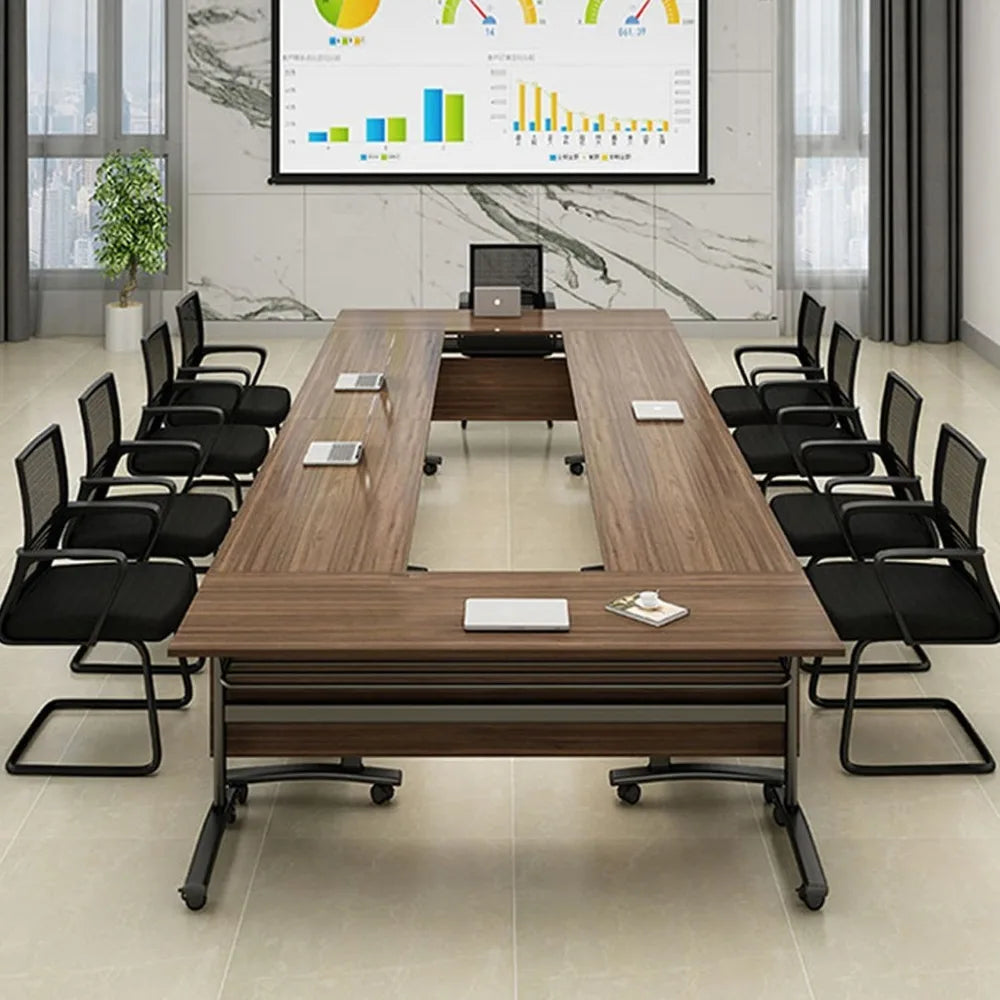 Conference TableFolding Conference Room Tables,Large Meeting Seminar Table for Conference Room,Modern Mobile Training Room Table