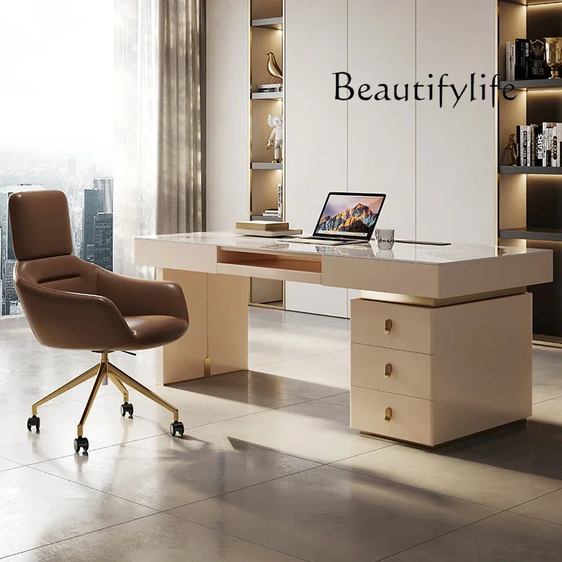 Slate desk light luxury style study office computer desk simple modern home Italian minimalist desk