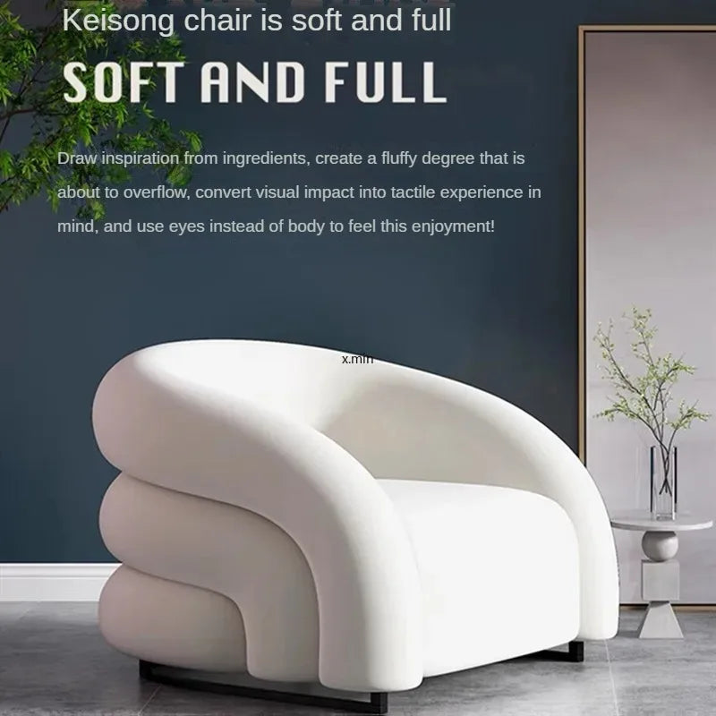 Light Luxury Single Sofa Chair Bedroom Balcony Lazy Sofa Small Living Room Nordic Single Chair Leisure Network Red Chair