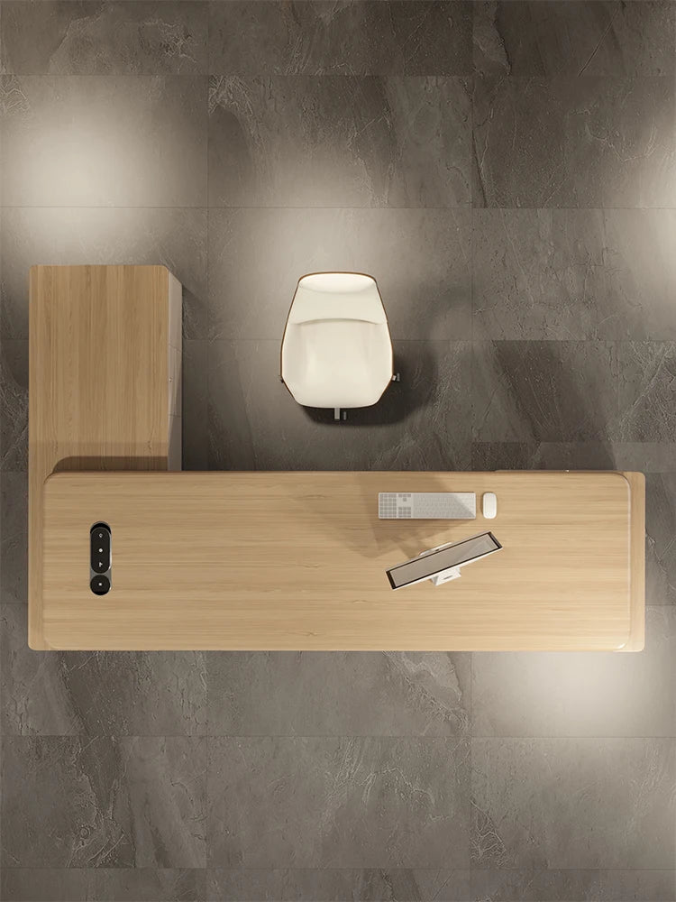 Office desk and chair combination light luxury senior sense Chairman office president desk large class table simple and modern