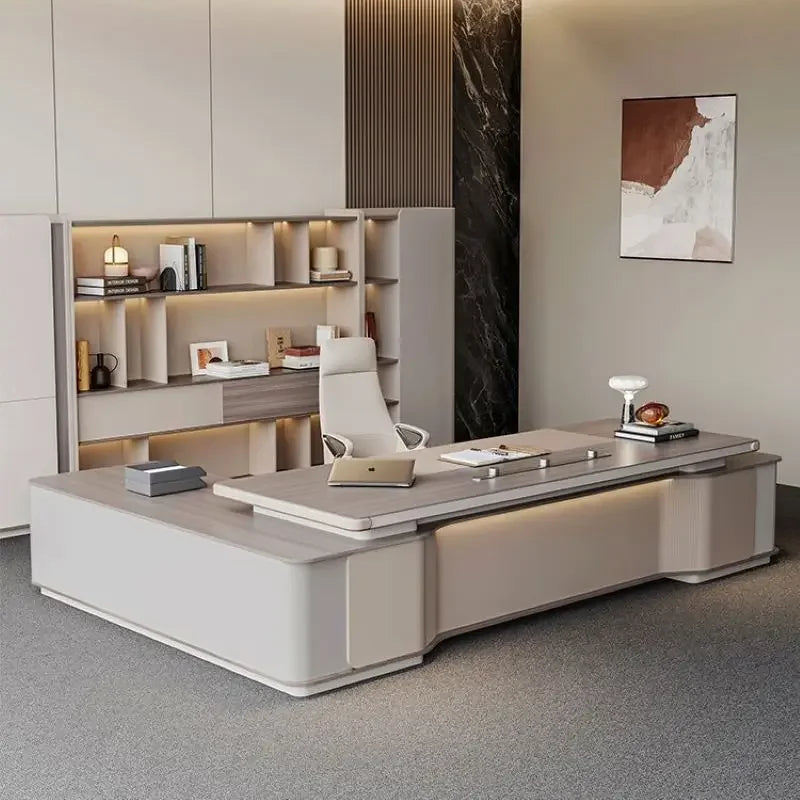 High-end boss president office desk modern simple chairman office furniture large class desk desk chair