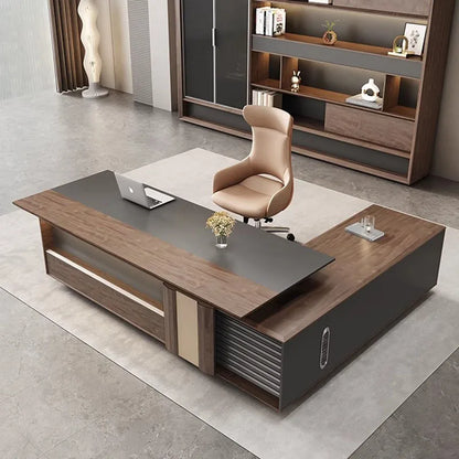 Drawers Floor Office Desk Living Room Reception European Luxury Computer Desks L Shaped Organizers Mesa Escritorio Furniture