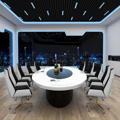 Oval painted conference table—modern design for office negotiations
