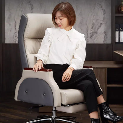 Rolling Nordic Home Office Chair Ergonomic Swivel Leather Conference Armchairs Salon Relaxing Sillas De Oficina Office Furniture