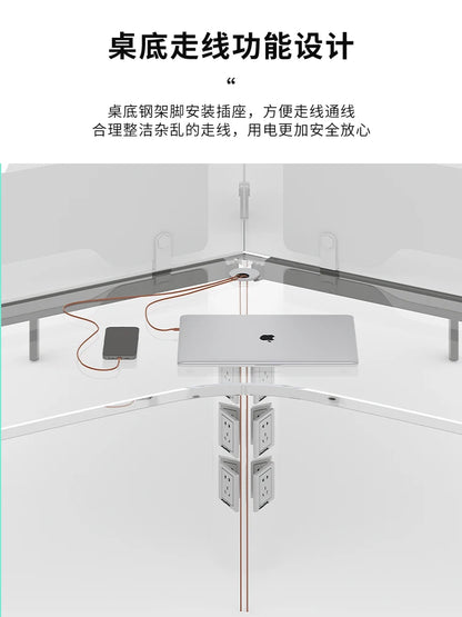 Special-shaped creative desk, simple staff seat 6 people, office booth 3 people, open office desk and chair combination
