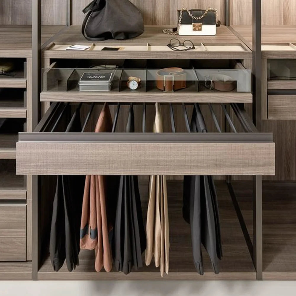 Modern Customized Wardrobe Closet Glass Door Wooden Bedroom Furniture