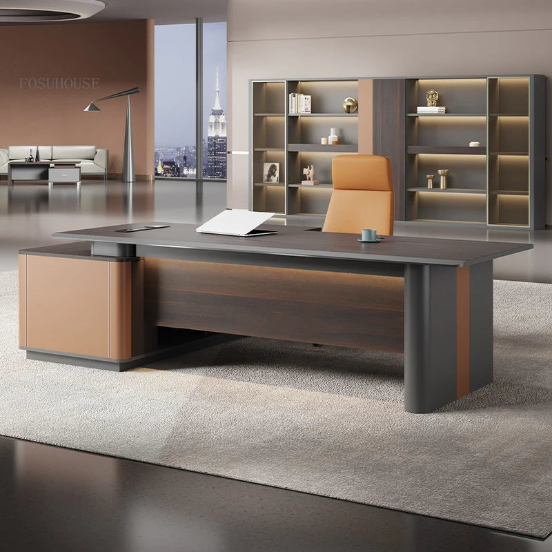 Modern Office Furniture Minimalist Office Boss Work Computer Desk Manager Table and Chair Combination Executive Boss Desks