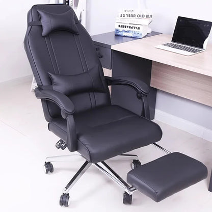 Simplicity Leather Office Chair Ergonomic Computer Home Study Bedroom Gaming Chair Boss Sillas De Oficina Office Furniture LVOC