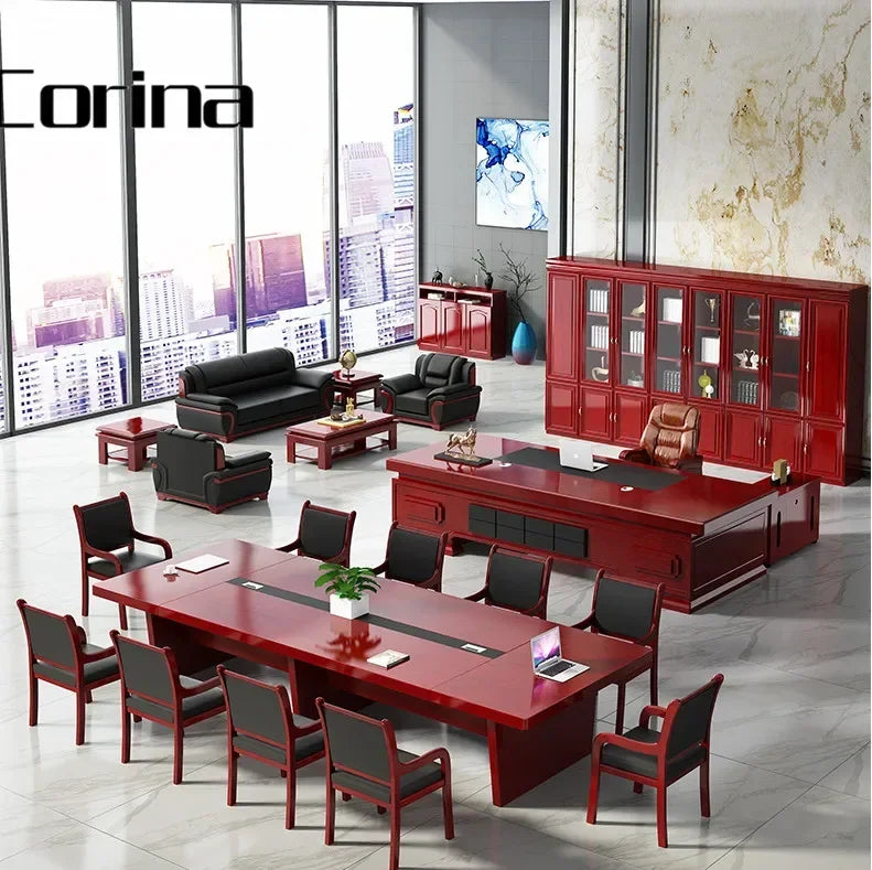 office furniture conference room table and chairs sets modern black glossy luxury conference table