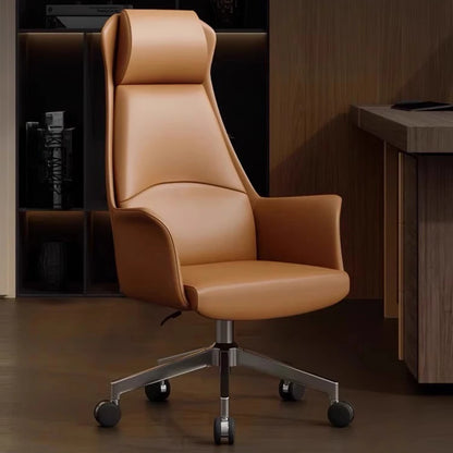 Ergonomic Mobile Office Chair - Modern Leather for Study and Meditation.
