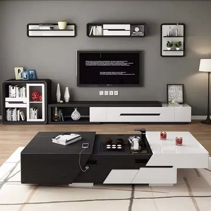 Multi-functional coffee table, TV cabinet, combination of modern and simple Nordic living room, small apartment, intelligent lif