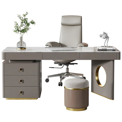 Stone Plate Desk Skin Paint Nordic Study Computer Desk Modern Minimalist Advanced Home Desk