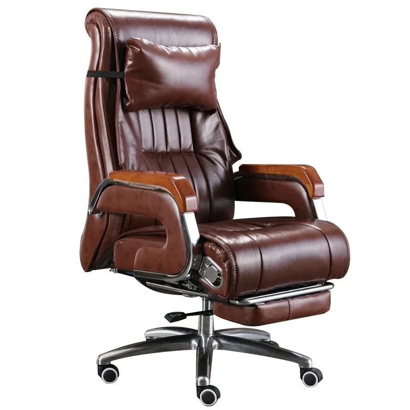 Swivel Leather Armchair: Comfortable Recliner and Rolling Office Chair