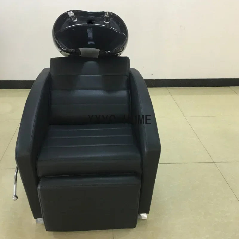 Half Lying Shampoo Chair Simple Barber Shop Sitting Flushing Bed Hairdressing Massage Couch
