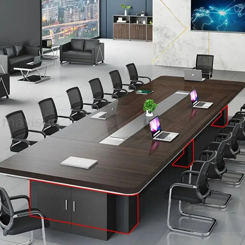 Modern Long Conference Table & Chair Set