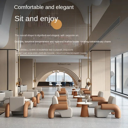 Negotiate Table and Chair Combinations, Light Luxury Modern Reception Tables, Sales Offices, Beauty Salons, Reception Chairs