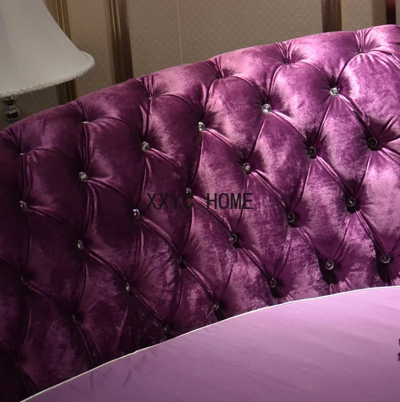 Heart-Shaped Bed Peach Heart Fabric Soft Bed Creative Princess Bed