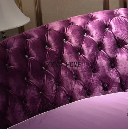 Heart-Shaped Bed Peach Heart Fabric Soft Bed Creative Princess Bed