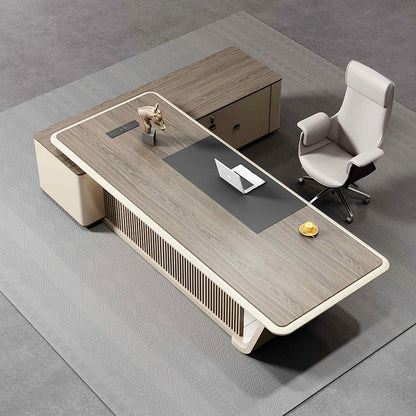 L Shaped Branded  Manager Office Desk Office Furniture Luxury Design Boss Executive Office Desk
