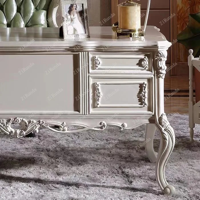 Solid wood luxury desk bookcase European-style desk home office desk and chair computer learning