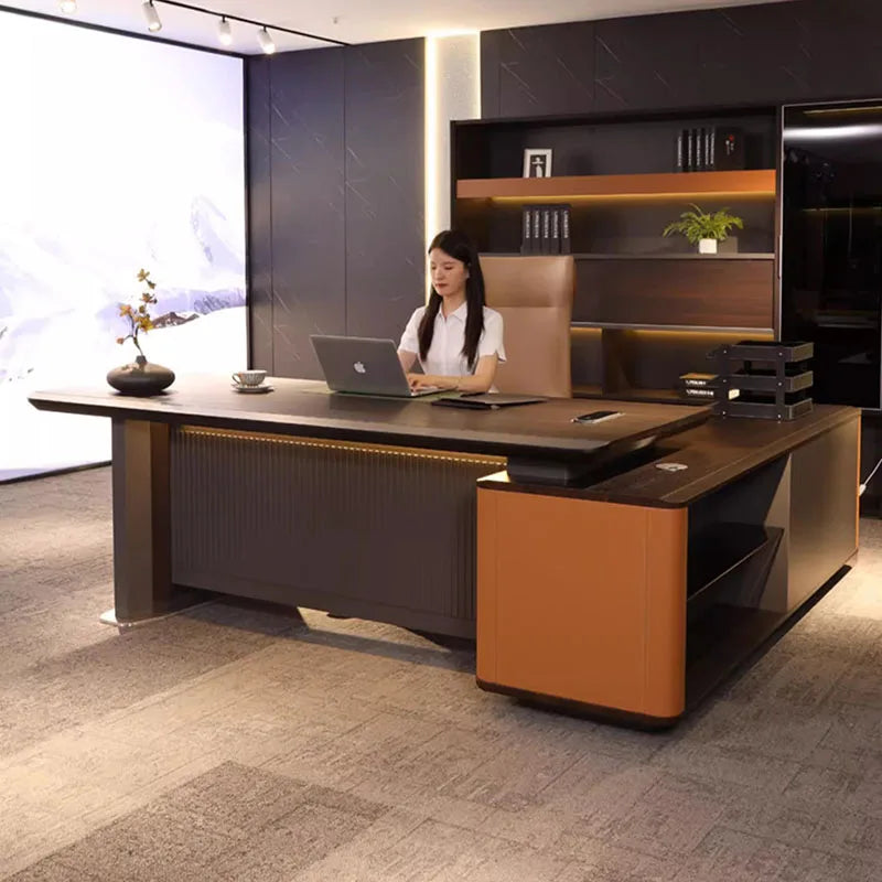 Luxury Ergonomic Office Desk: Large Design for Study and Conference Use