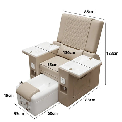 Electric Reclining Foot Pedicure Chair with Surfing Function, Auto Full-body Massage, Manicure Chair