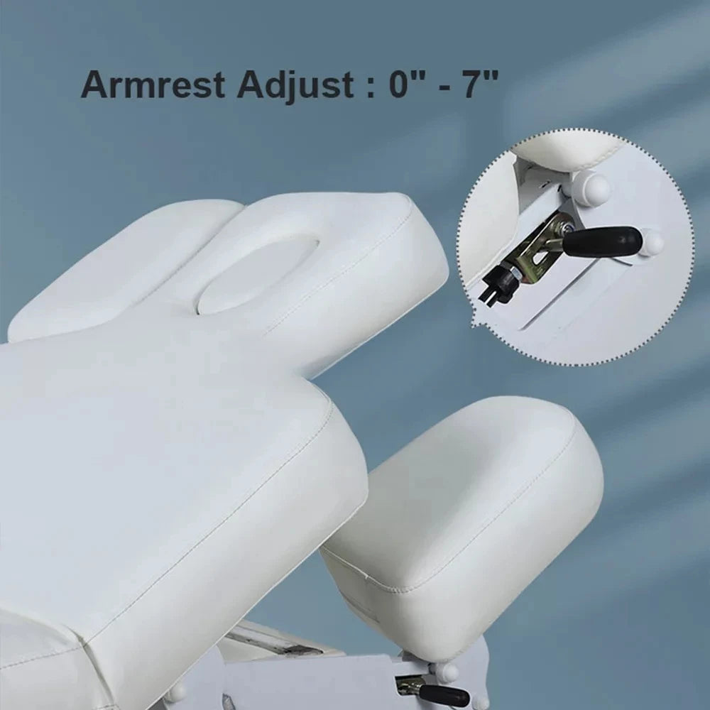 New White Esthetician Therapy Spa Treatment  3 Electric Motor Extension Lash Facial Table De Massage Bed