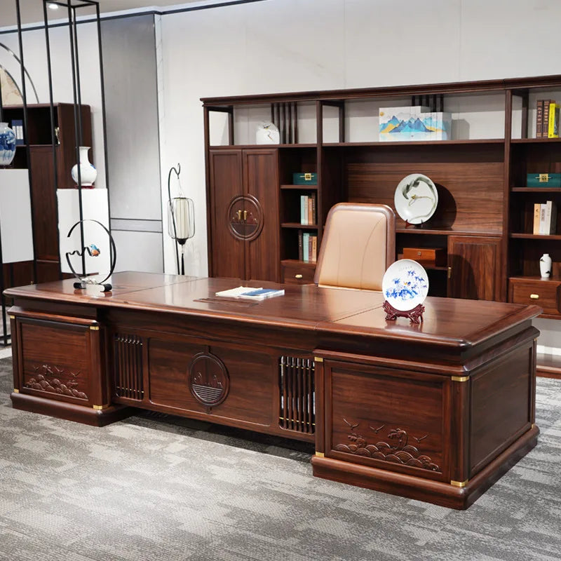 Solid Wood Office Desk and Chair Set
