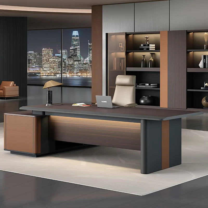 Luxury Black Wooden Office Desk