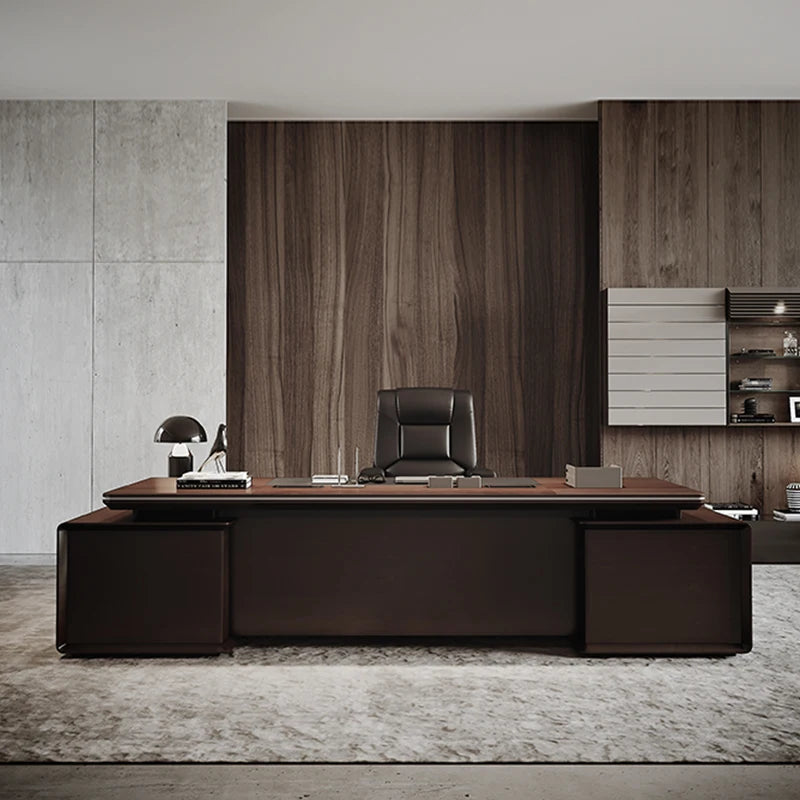 Walnut Solid Wood Leather Boss&