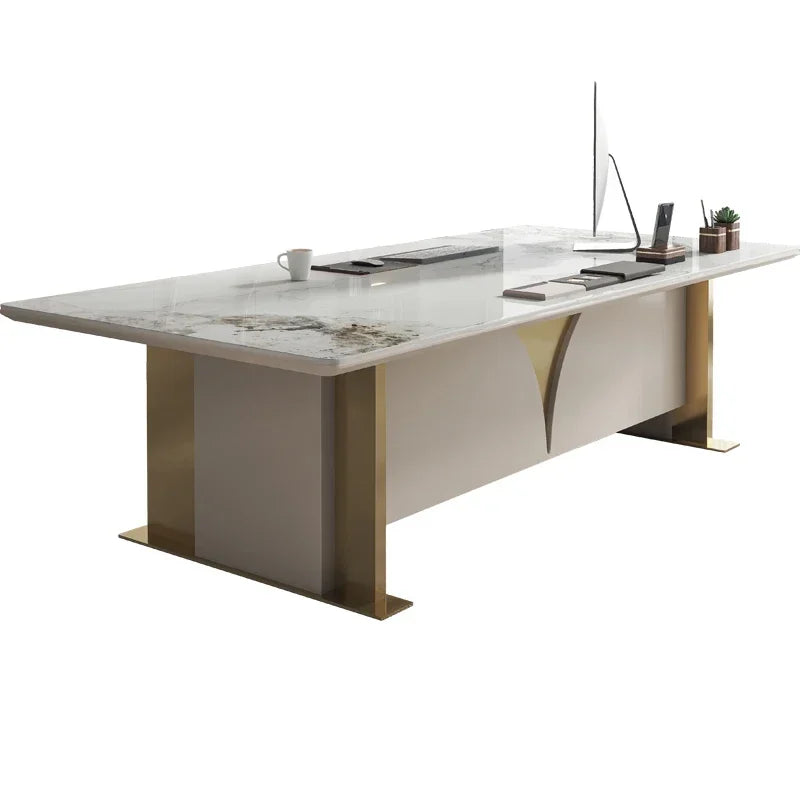 Modern Light Luxury Stone Plate Computer Desk Manager President Office Desk Female Boss