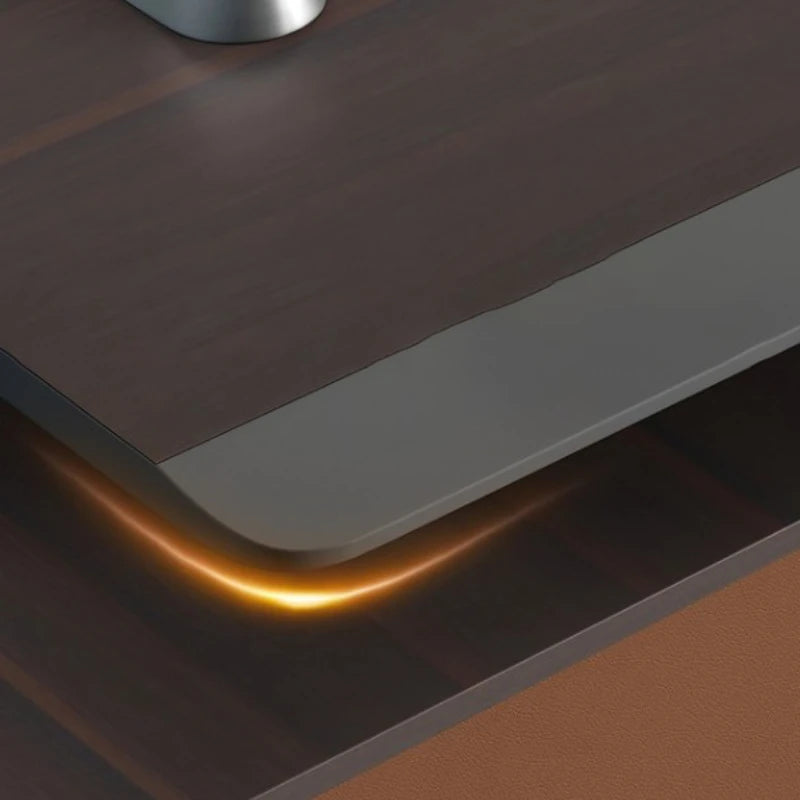Simple L-shaped computer desk for meetings and executive writing