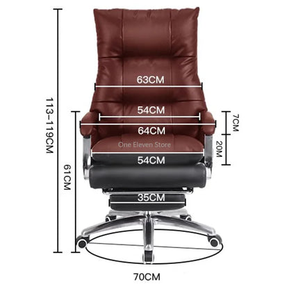 Modern luxury gaming chair: leather, ergonomic, recliner, for office or gaming desk
