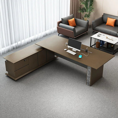 L Shape Boss Office Desk Corner Writing Workstation Storage Gaming Executive Office Desks Drawers Bureau Meuble Home Furnitures