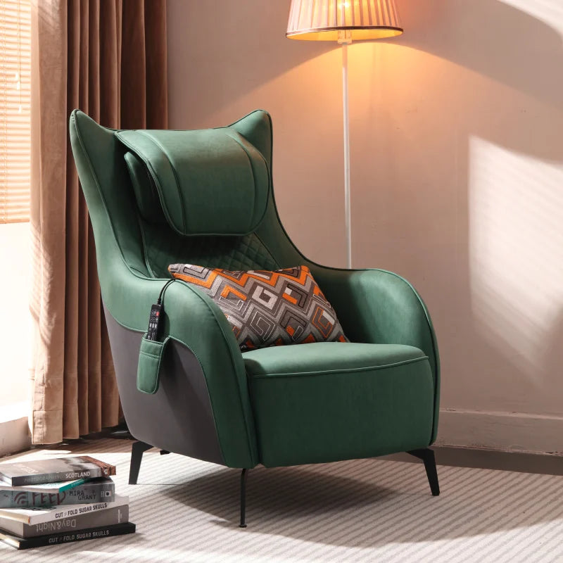 Leather High Back Living Room Chair Makeup Bedroom Comfort Chair Relax Fashion Sofa Individual Fauteuil Salon Computer Armchair