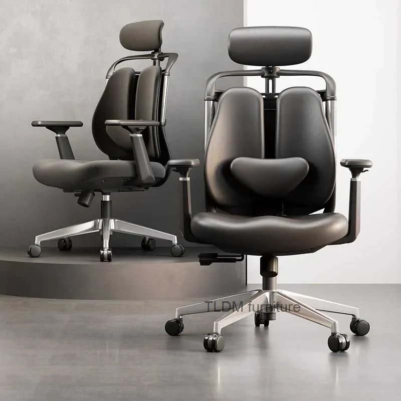 Ergonomic Black Office Chair with Adjustable Headrest