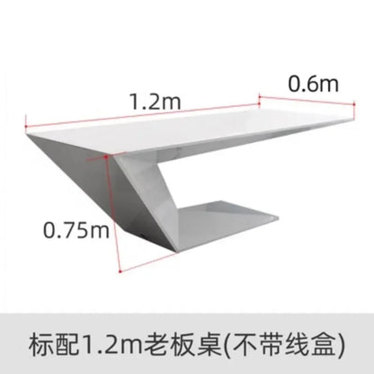 Modern White Office Desk – Height Adjustable with Organizer