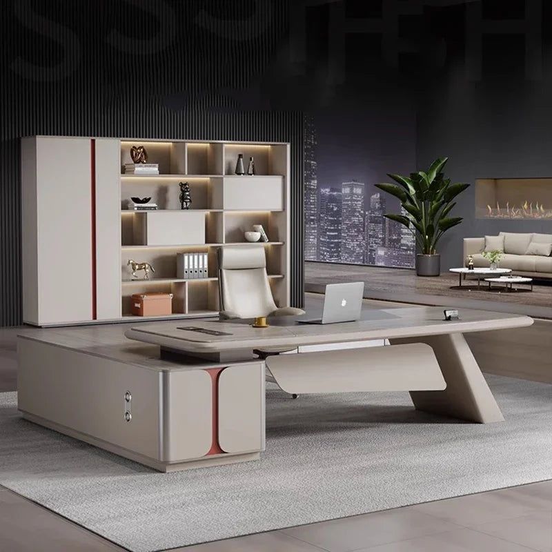 Executive L Shaped Gaming Desk Computer Gaming Drawers Luxury Meeting Work Table Storage Escritorios De Oficina Furniture