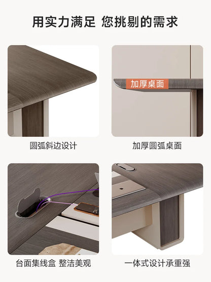 Modern Long Conference Table &amp; Chair Set