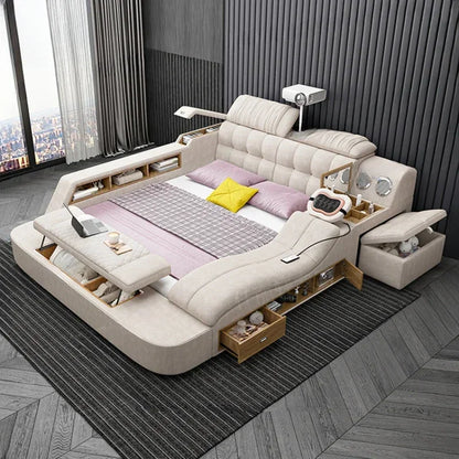 Villa High End Double Bed European Luxury Storage Multifunctional Twin Bed Frame Full Size Platform Camas De Casal Furniture