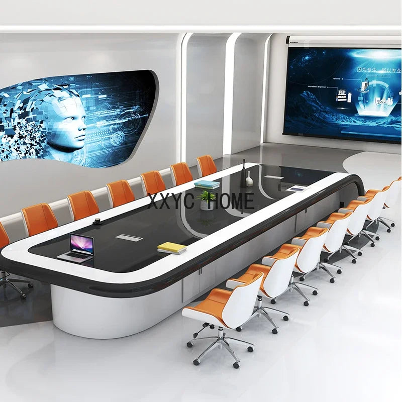 Table and Chair Combination Paint Long Simple Modern Meeting Work Conference