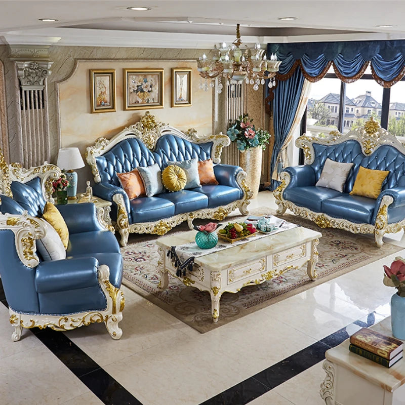 European Genuine Leather Sofa 123 Combo – Premium Luxury Headfloor Cowhide