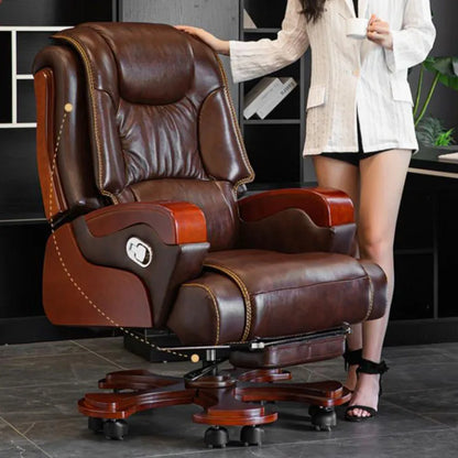 Leather Massage Office Chairs Ergonomic Study Luxury Reading Executive Desk Office Chairs Cushion Sillas Gamer Home Furniture