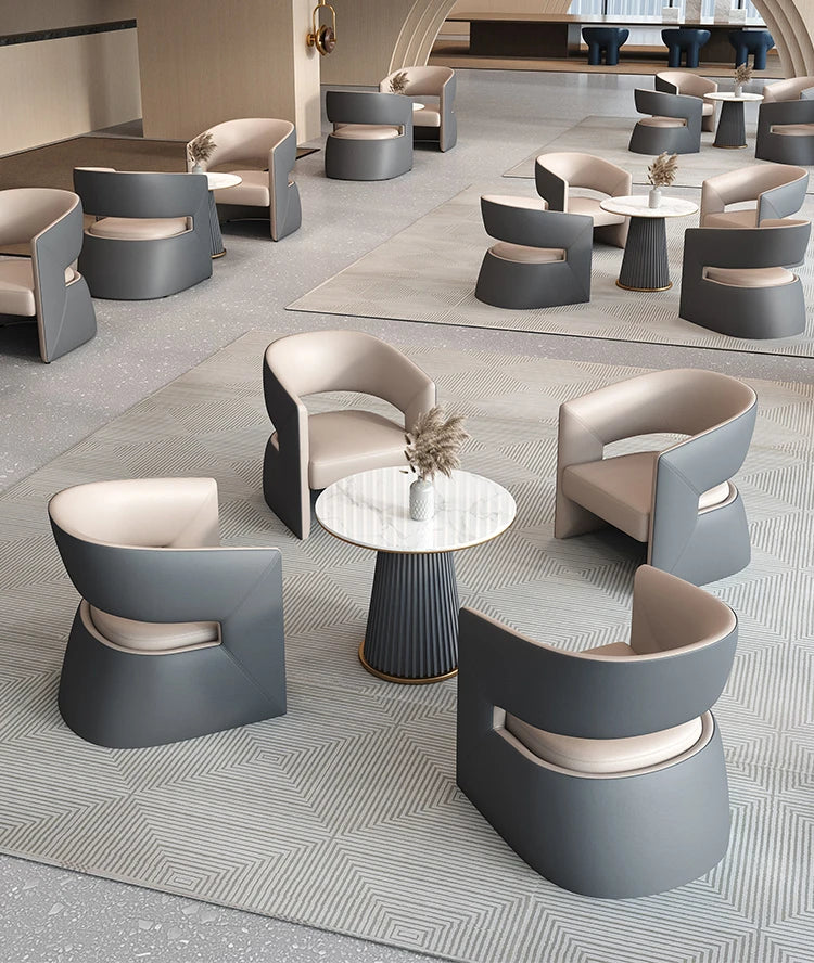 Modern sales office sales department negotiation table with 4 chairs, small round table negotiation table, reception negotiation